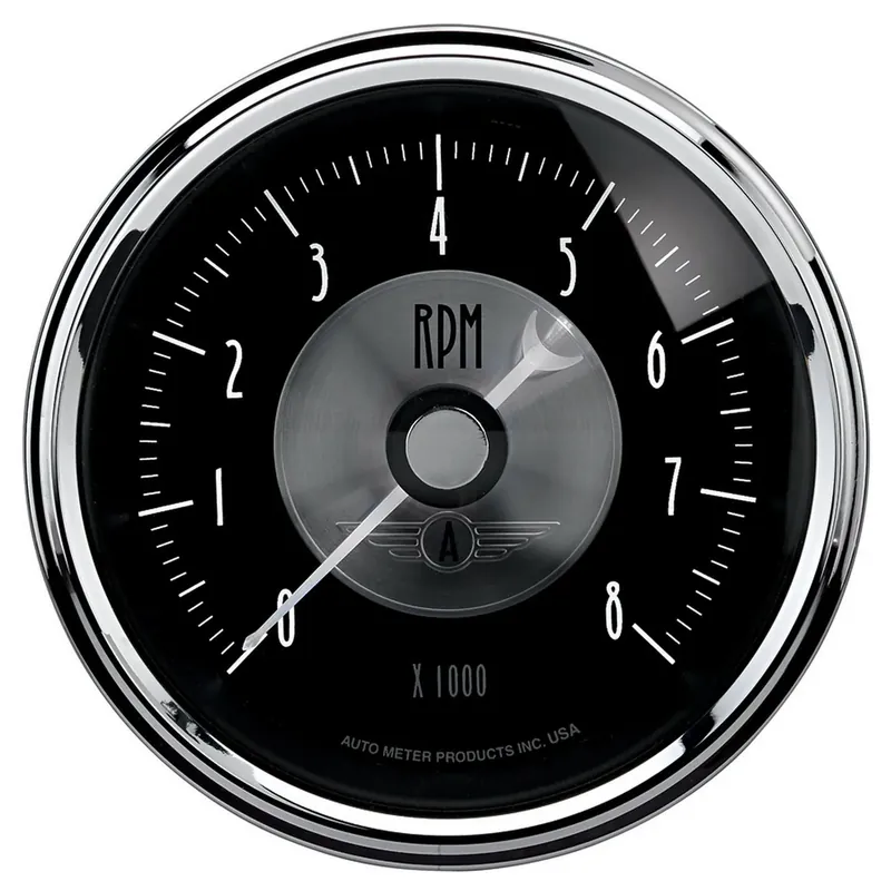 Luxury Autometer 3-3/8" In-Dash Tachometer 0-8,000 RPM Prestige Black Diamond