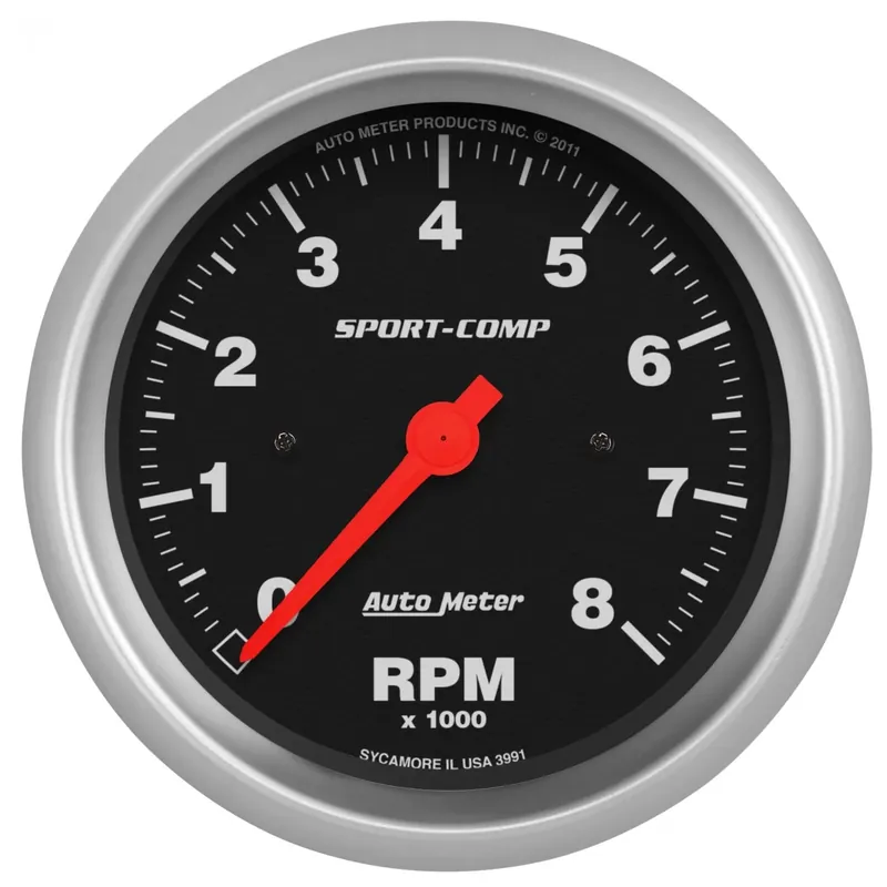 Autometer 3-3/8" In-Dash Tachometer 0-8,000 RPM Sport-Comp Best Choice