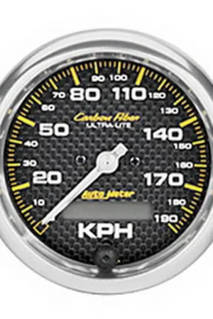 Top Pick Autometer 3-3/8" Speedometer 0-190 KM/H Electric Carbon Fiber