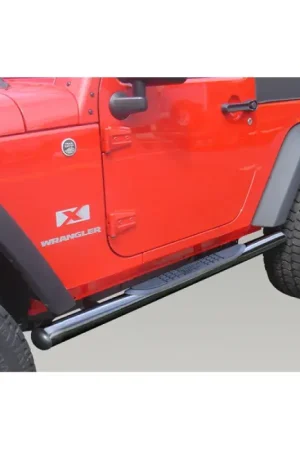 Rugged Ridge 3-In Round Side Steps Black 07-18 2-Door Jeep Wrangler Flash Sale