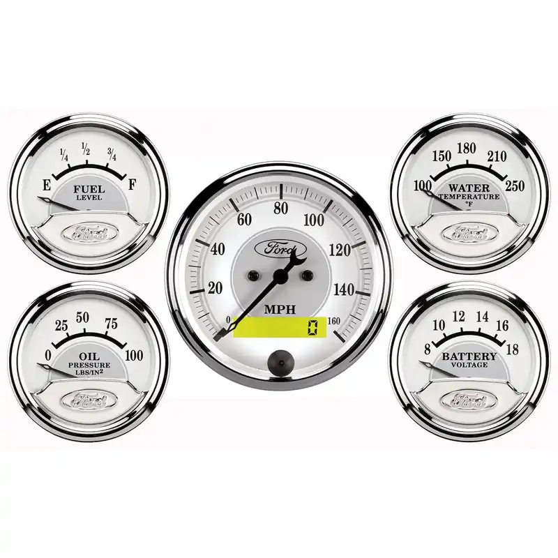 Autometer 5 Pc. Gauge Kit 3-1/8" & 2-1/16" Electric Speedometer Ford Masterpiece Exclusive