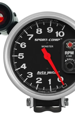 Direct From Manufacturer Autometer 5" Pedestal Tachometer 0-10,000 RPM Sport-Comp