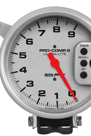Low Price Autometer 5" Tachometer 0-9000 RPM Pedestal w/Quick Lite W/Peak Memory Ultra-Lite