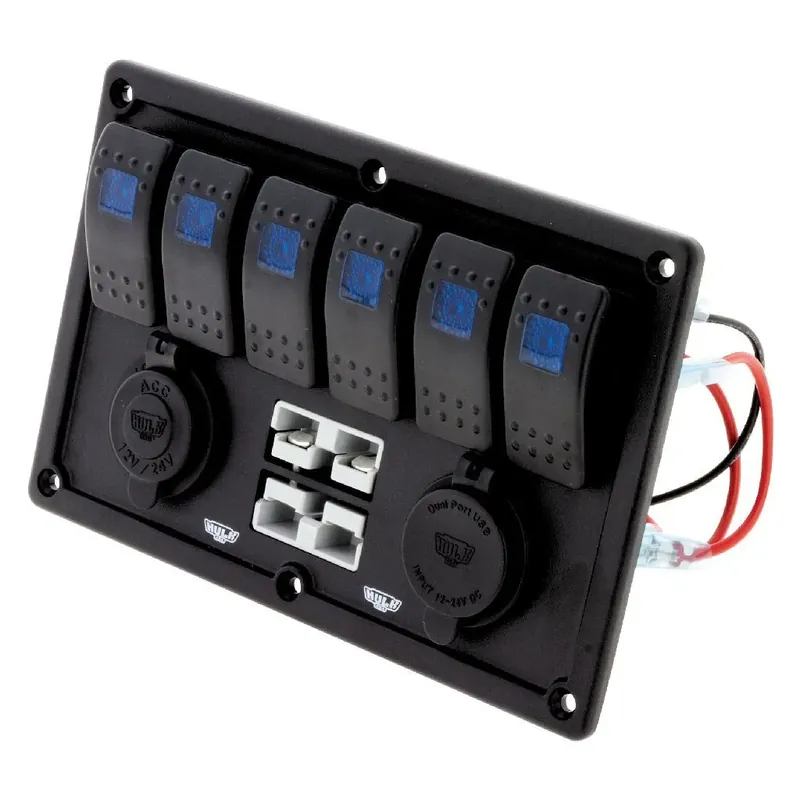 Hulk 4x4 6 Way Switch Panel with 50A Plugs Acc Power Socket & Usb Reduced Price
