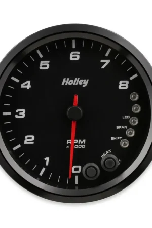 Direct From Manufacturer Holley Analog-Style Tachometer Black 4-1/2" Tachometer 0-8K Standalone w/ Internal Shiftlight- logo