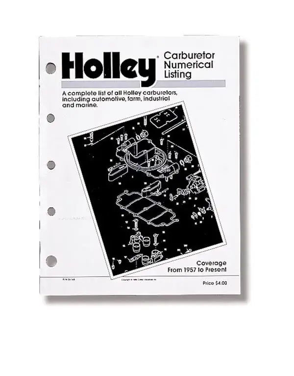 Discount Holley Carburetors Number Listing Handbook Carburetor Numerical Listing