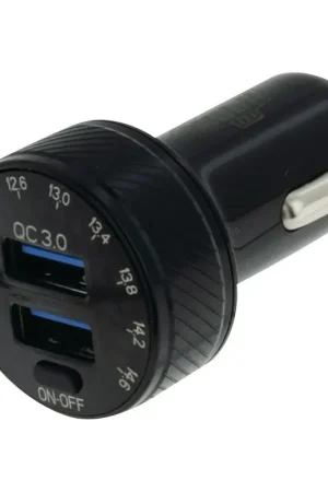 Hulk 4x4 Dual Usb In Car Socket Charger Dual QC3.0 with Voltmeter Cheap