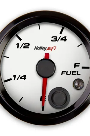 Grab Now Holley EFI Fuel Level Gauge Standard 2-1/16" size - Programmable - White Face - Black Bezel