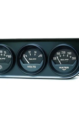 Autometer Gauge Console OILP/WTMP/Volt 2-1/16" 100 PSI/280 °F/16V Black Dial Black BZL AG Buy Online