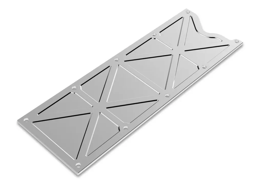 Luxury Holley LS Valley Cover - Trussed GM LS1/LS6 Finned Valley Cover, Natural Billet