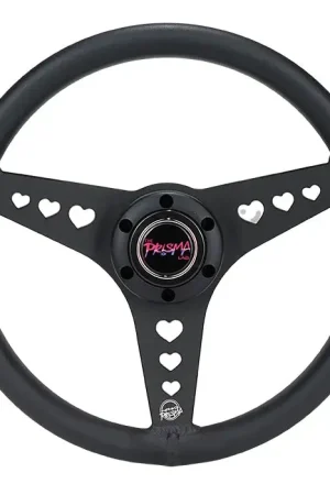 NRG NRG All Aluminum Steering Wheel 330mm - Heart Cut Out- Ergonomic Grip- Anadized Black Limited Time
