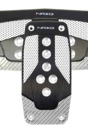 Seasonal Sale NRG NRG Aluminum Sport Pedal A/T - Black w/Silver Carbon