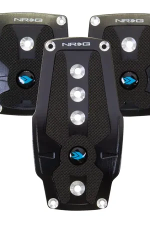 NRG NRG Brushed Aluminum Sport Pedal M/T - Black w/Black Rubber Inserts Discount