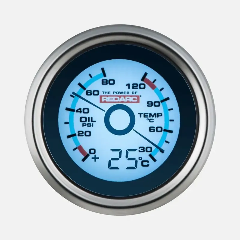 Top Rated Redarc Oil Pressure & Water Temperature 52mm Gauge with Optional Temperature Display