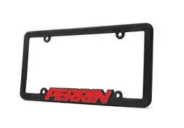 Modern Perrin Perrin License Plate Frame w/ Red Lettering