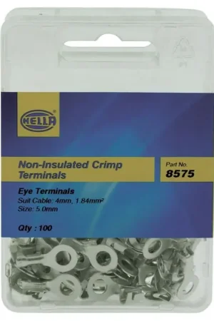 Hella Pkt 100 Terminal Eye 5.0mm Non Insulated While Supplies Last