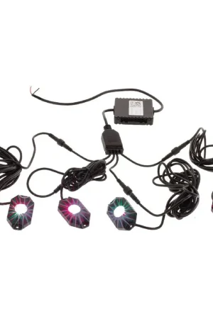 Must Have Hulk 4x4 Pkt 4 RGBW LED Rock Light Kit 9-32V 36Watt 120Deg Flood Beam