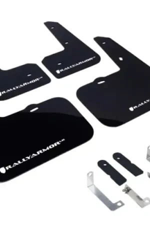 Best Choice Rally Armor Rally Armor 12-18 Hyundai Veloster Black UR Mud Flap w/ White Logo