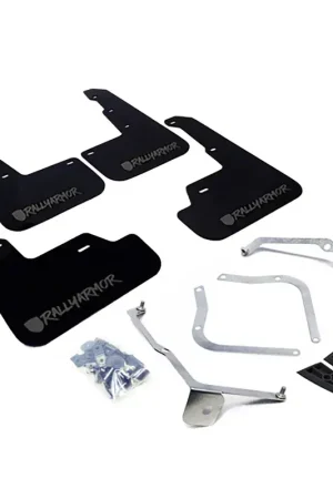 Warranty Included Rally Armor Rally Armor 15-21 Subaru WRX/STI Black Mud Flap Grey Altered Font Logo