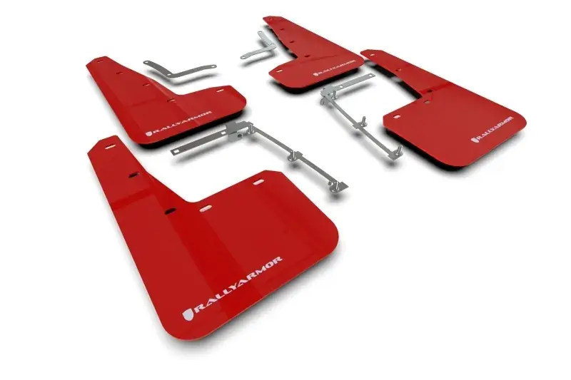 High Quality Rally Armor Rally Armor 20-23 Toyota GR Yaris Red Mud Flap w/White Logo