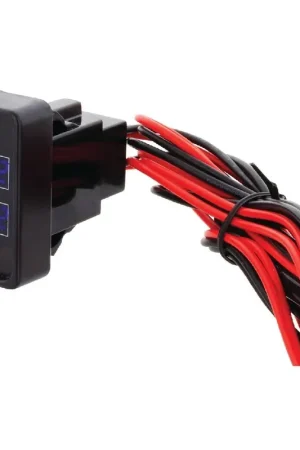 Hulk 4x4 Rectangle Rocker Dual Voltmeter Blue LED Discount