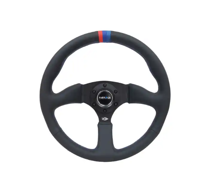 Factory Price NRG Reinforced Steering Wheel 350mm Comfort Black w/ M3 Stripe