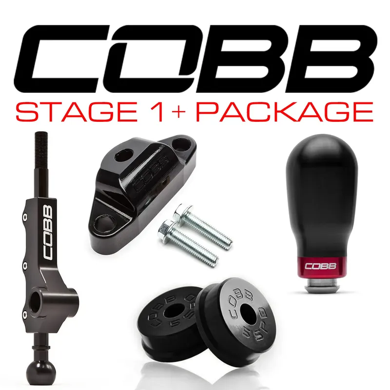 Viral Cobb Tuning Stage 1+ Drivetrain Package w/Tall Weighted Knob - Black (Forester 06-08/WRX 08-14)