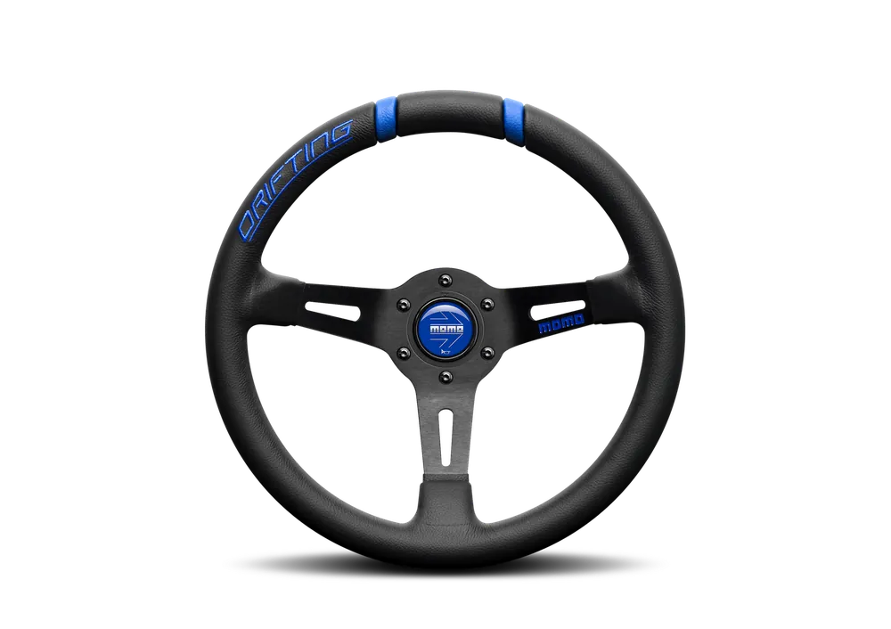 Momo Steering Wheel Drifting BLK/Blue 330mm Best Price