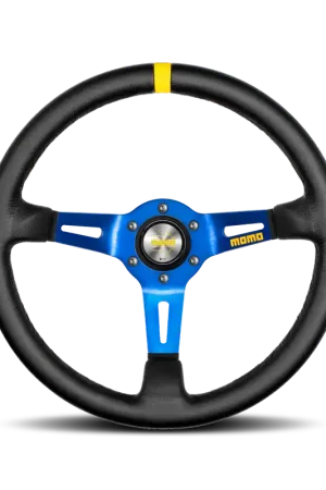 Momo Steering Wheel Mod.08 BLK Suede/Blue SPK 350mm New Release