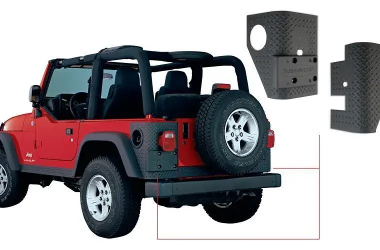 Bushwacker Trail Armor Rear Corners - Black to suit flat or factory style (Wrangler 97-06) Budget