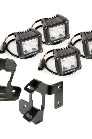 Rugged Ridge 07-18 Jeep Wrangler JK Black Dual Cube A-Pillar Light Mount Kit Affordable