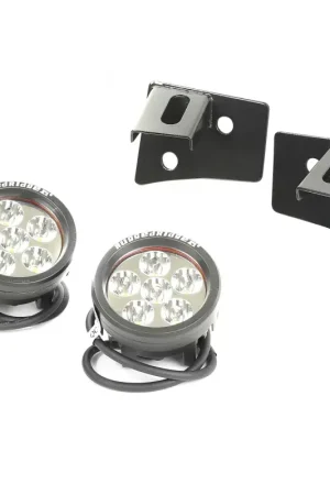 Rugged Ridge 07-18 Jeep Wrangler JK Round Windshield LED Light Kit w/ Brackets Fast Shipping