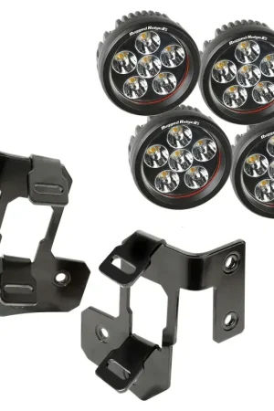 Rugged Ridge 07-18 Jeep Wrangler JK Semi-Gloss Black Round A-Pillar LED Light Mount Kit Limited Time