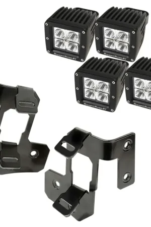 Next Day Delivery Rugged Ridge 07-18 Jeep Wrangler JK Semi-Gloss Black Square A-Pillar LED Light Mount Kit