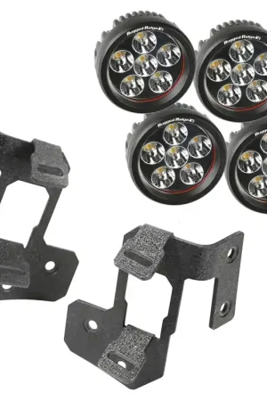 Clearance Rugged Ridge 07-18 Jeep Wrangler JK Textured Black Round A-Pillar LED Light Mount Kit