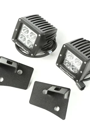 Professional Grade Rugged Ridge 07-18 Jeep Wrangler JK Textured Black Square Windshield LED Kit w/ Brackets