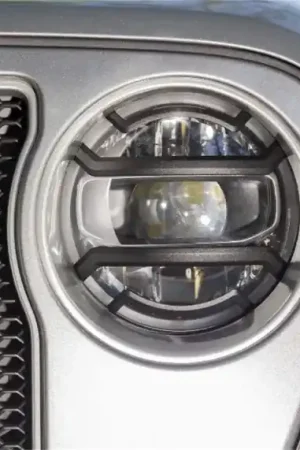 Rugged Ridge 18-20 Jeep Wrangler JL / 2020 Jeep Gladiator JT Black Elite Headlight Guards Black Best Seller