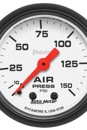 Autometer 2-1/16" Air Pressure 0-150 PSI Mechanical Phantom Modern