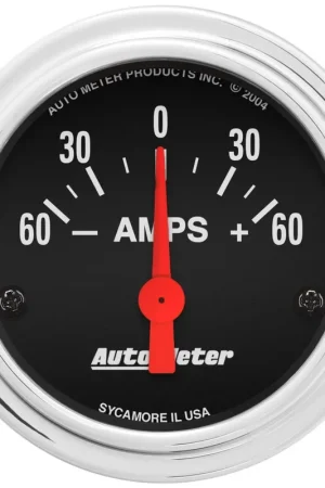 Sale Autometer 2-1/16" Ammeter 60-0-60 Amps Traditional Chrome