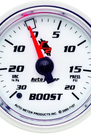 Deal Autometer 2-1/16" Boost/Vacuum 30 In HG/20 PSI Mechanical C2