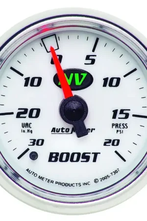 Autometer 2-1/16" Boost/Vacuum 30 In HG/20 PSI Mechanical NV Fast Shipping