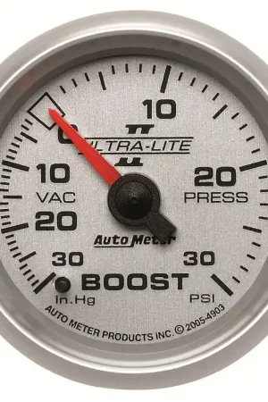 In Demand Autometer 2-1/16" Boost/Vacuum 30 In HG/30 PSI Mechanical Ultra-Lite II