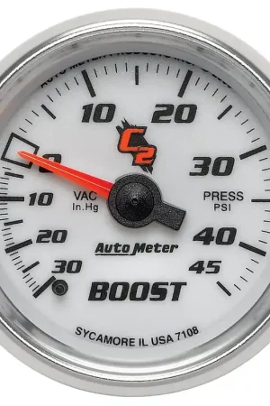 Autometer 2-1/16" Boost/Vacuum 30 In HG/45 PSI Mechanical C2 New Arrival