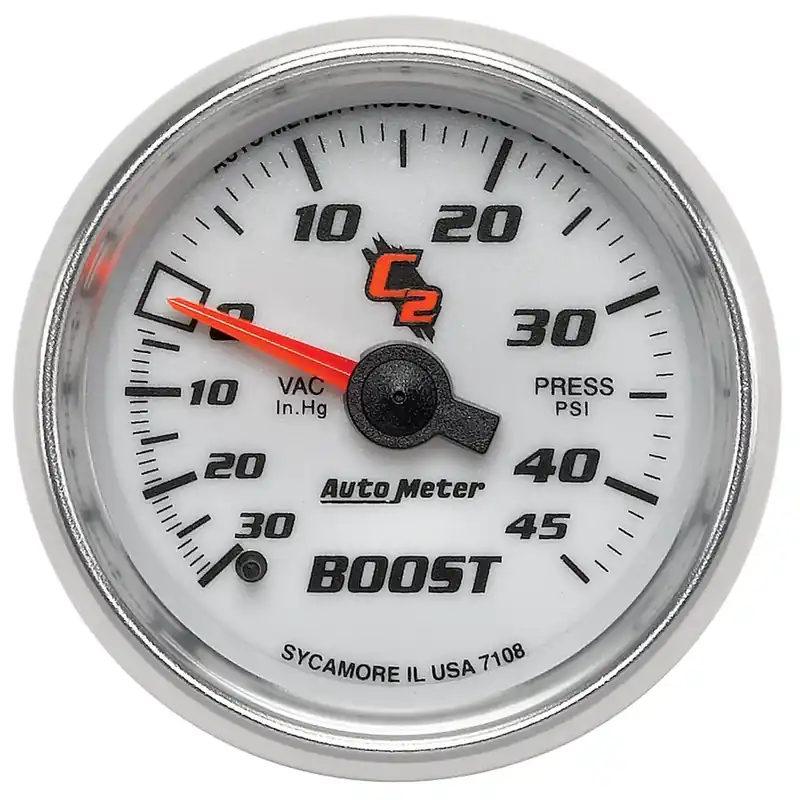 Autometer 2-1/16" Boost/Vacuum 30 In HG/45 PSI Mechanical C2 New Arrival
