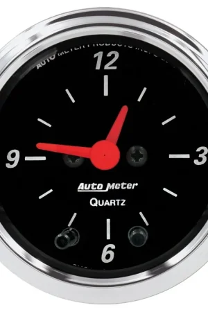 Autometer 2-1/16" Clock 12 Hour Designer Black Best Choice