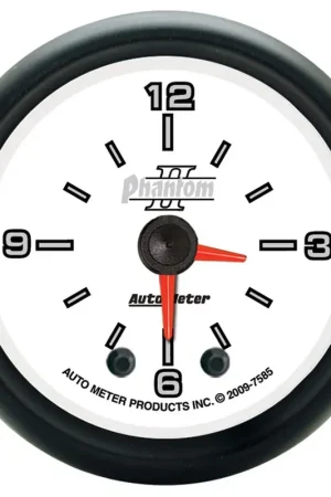Hot Deal Autometer 2-1/16" Clock 12 Hour Phantom II