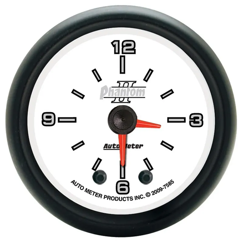 Hot Deal Autometer 2-1/16" Clock 12 Hour Phantom II
