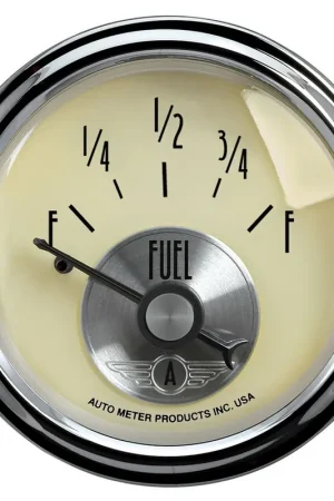 Order Now Autometer 2-1/16" Fuel Level 240- 33 ohm Air-Core SSE PRES Antique Ivory