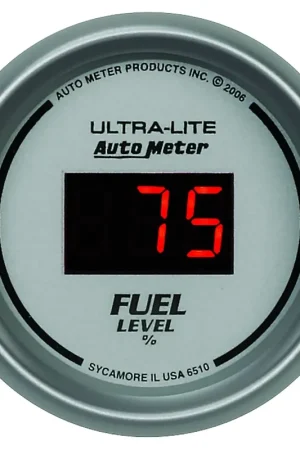 Direct From Factory Autometer 2-1/16" Fuel Level Programmable 0-280 ohm Digital - Black/Blue