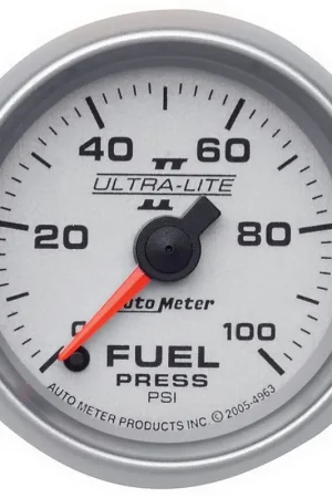 Autometer 2-1/16" Fuel Pressure 0-100 PSI Stepper Motor Ultra-Lite II Top Rated